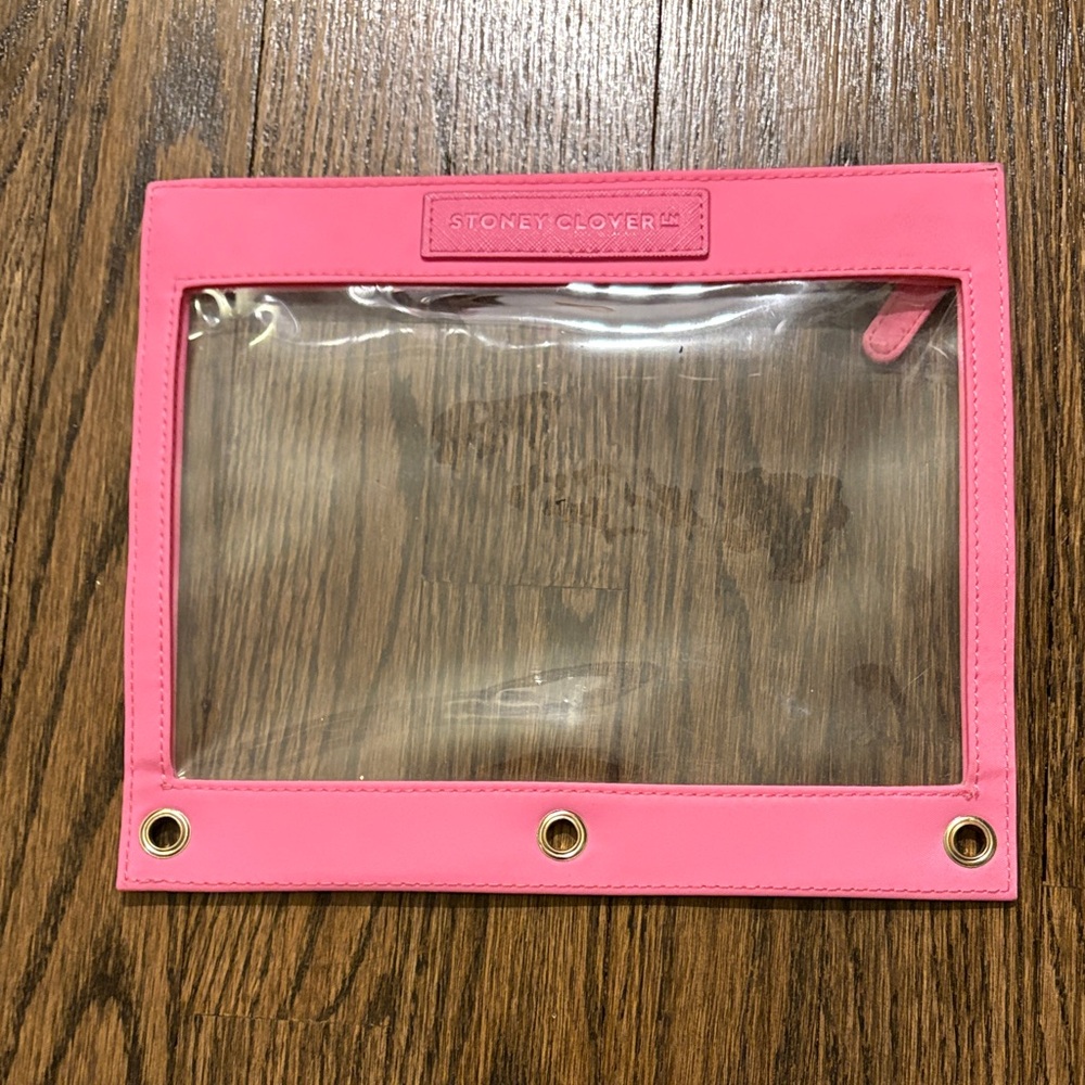 Stoney Clover Bubblegum Pink Clear Binder Pouch